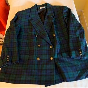 Vtg Pendleton woolen mills plaid suit jacket 24W